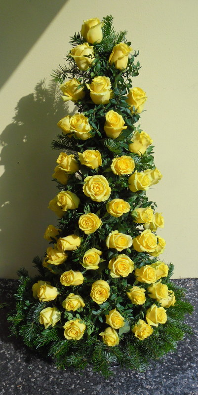 Koszorú - Sárga rózsa gyertya