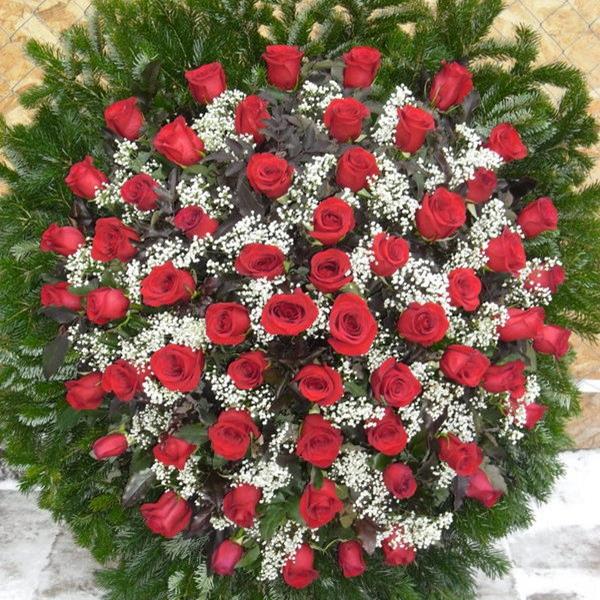 Koszorú - Vörös rózsás rezgővel