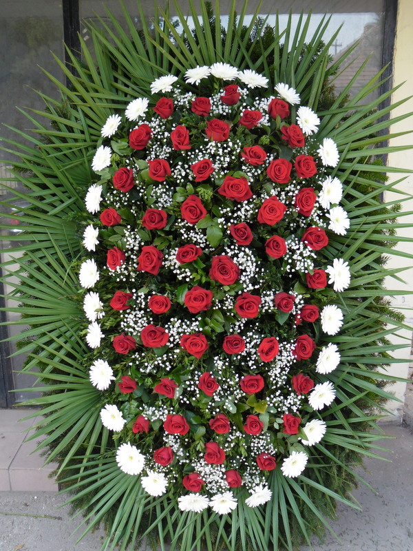 Koszorú - Vörös rózsás óriás álló