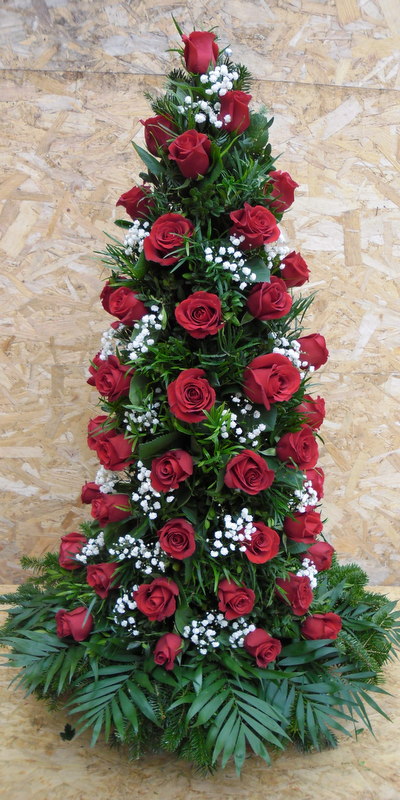 Koszorú - Vörös rózsás gyertya